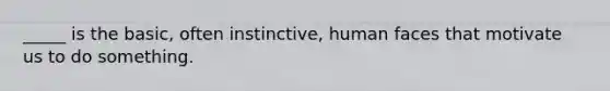 _____ is the basic, often instinctive, human faces that motivate us to do something.