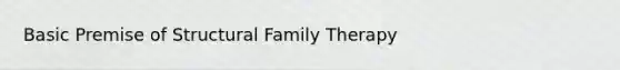 Basic Premise of Structural Family Therapy