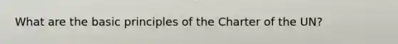 What are the basic principles of the Charter of the UN?