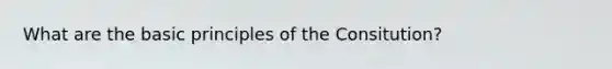 What are the basic principles of the Consitution?