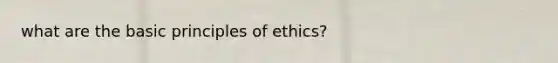 what are the basic principles of ethics?