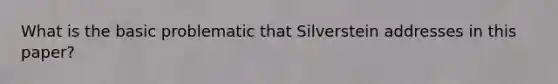 What is the basic problematic that Silverstein addresses in this paper?