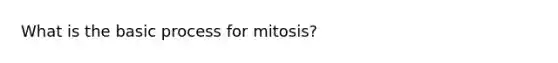 What is the basic process for mitosis?