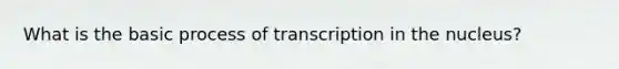 What is the basic process of transcription in the nucleus?