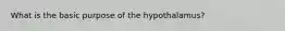 What is the basic purpose of the hypothalamus?