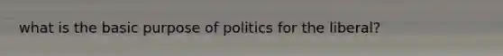 what is the basic purpose of politics for the liberal?