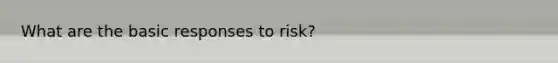 What are the basic responses to risk?