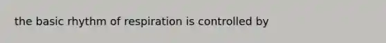 the basic rhythm of respiration is controlled by