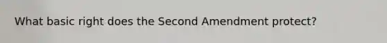 What basic right does the Second Amendment protect?