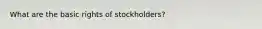 What are the basic rights of stockholders?