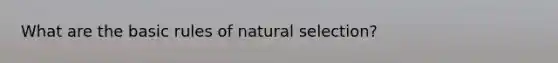 What are the basic rules of natural selection?