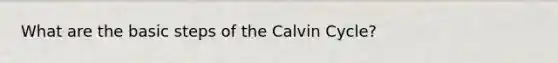 What are the basic steps of the Calvin Cycle?