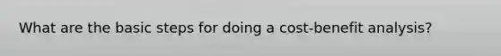 What are the basic steps for doing a cost-benefit analysis?