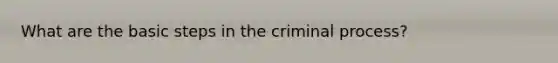 What are the basic steps in the criminal process?