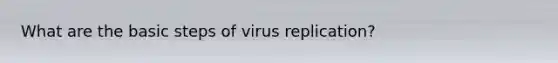 What are the basic steps of virus replication?