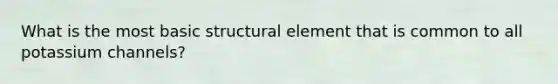 What is the most basic structural element that is common to all potassium channels?