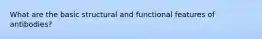 What are the basic structural and functional features of antibodies?