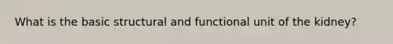 What is the basic structural and functional unit of the kidney?