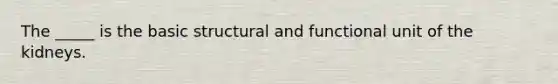 The _____ is the basic structural and functional unit of the kidneys.