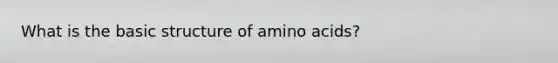 What is the basic structure of amino acids?