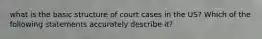 what is the basic structure of court cases in the US? Which of the following statements accurately describe it?