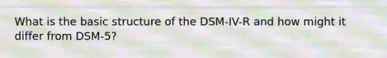 What is the basic structure of the DSM-IV-R and how might it differ from DSM-5?