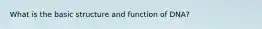 What is the basic structure and function of DNA?