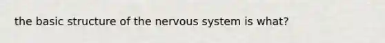 the basic structure of the nervous system is what?