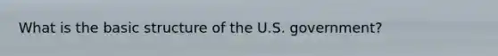 What is the basic structure of the U.S. government?