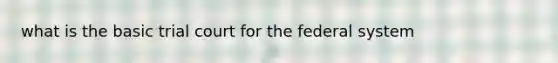 what is the basic trial court for the federal system