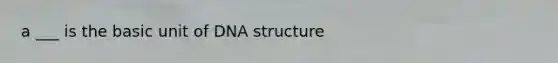 a ___ is the basic unit of DNA structure