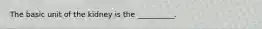 The basic unit of the kidney is the __________.