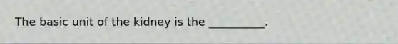 The basic unit of the kidney is the __________.