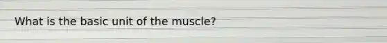 What is the basic unit of the muscle?