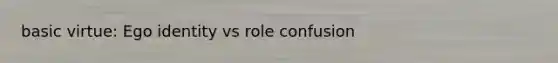 basic virtue: Ego identity vs role confusion