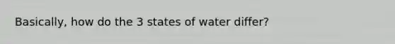 Basically, how do the 3 states of water differ?