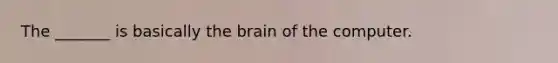 The _______ is basically the brain of the computer.