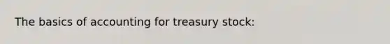 The basics of accounting for treasury stock: