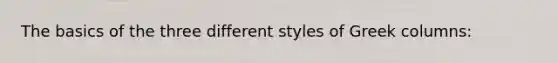 The basics of the three different styles of Greek columns: