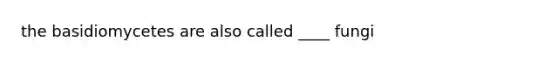 the basidiomycetes are also called ____ fungi