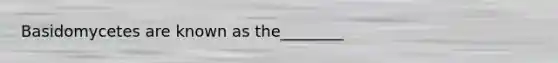 Basidomycetes are known as the________