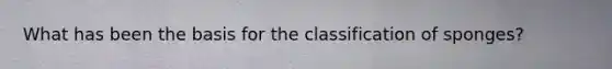 What has been the basis for the classification of sponges?