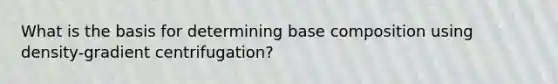 What is the basis for determining base composition using density-gradient centrifugation?