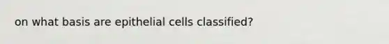 on what basis are epithelial cells classified?