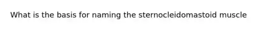 What is the basis for naming the sternocleidomastoid muscle