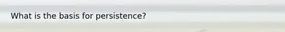 What is the basis for persistence?