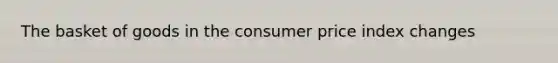 The basket of goods in the consumer price index changes