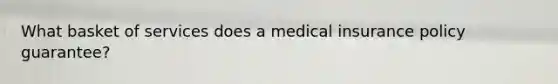 What basket of services does a medical insurance policy​ guarantee?