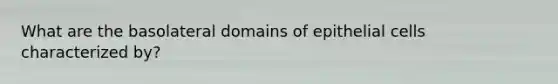 What are the basolateral domains of epithelial cells characterized by?