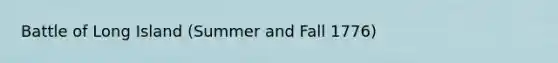 Battle of Long Island (Summer and Fall 1776)